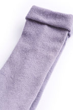 Turtle Doves Lilac Purple Cashmere Fingerless Gloves, turned cuff detail