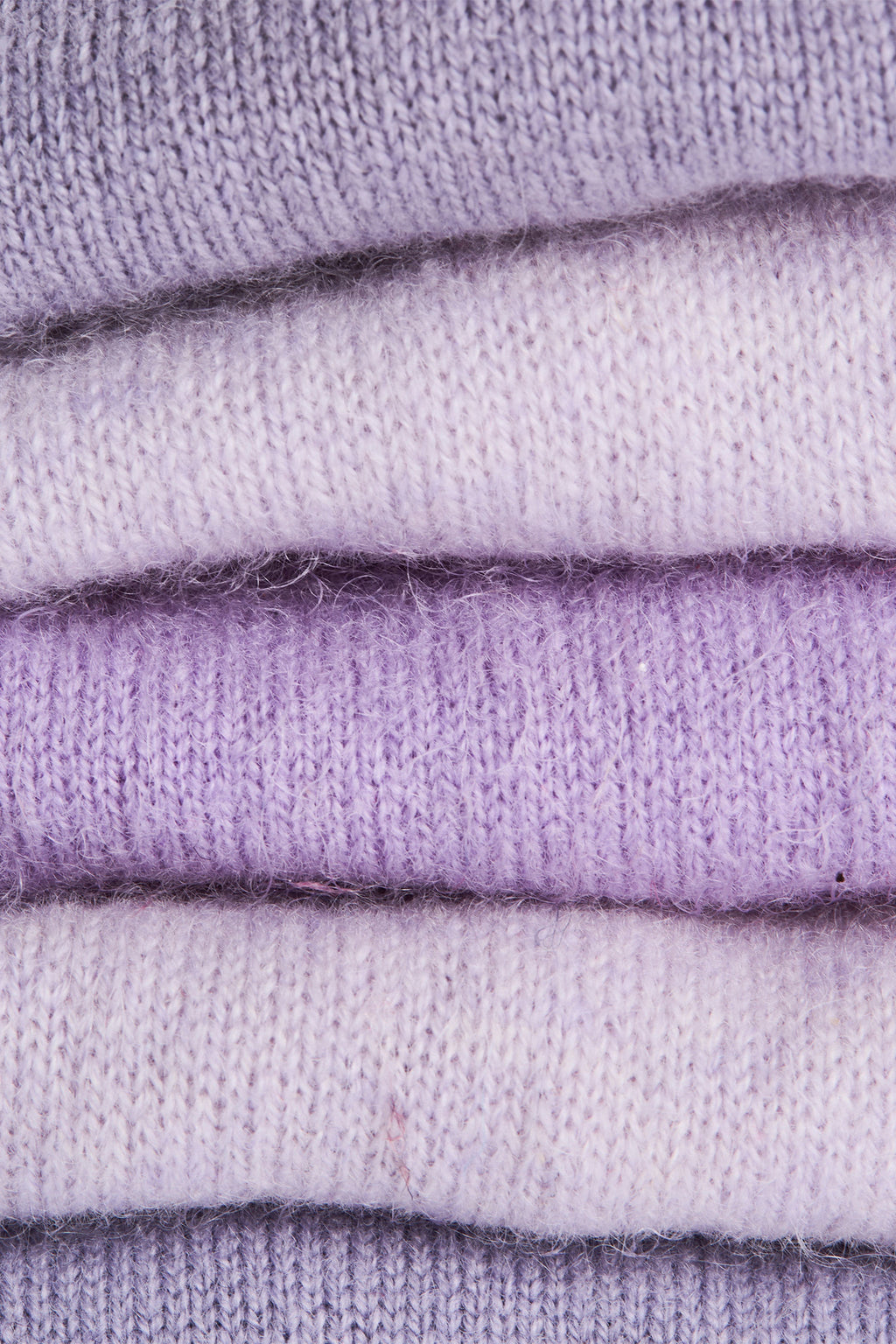Turtle Doves Lilac Purple Cashmere Fingerless Gloves, folded stack
