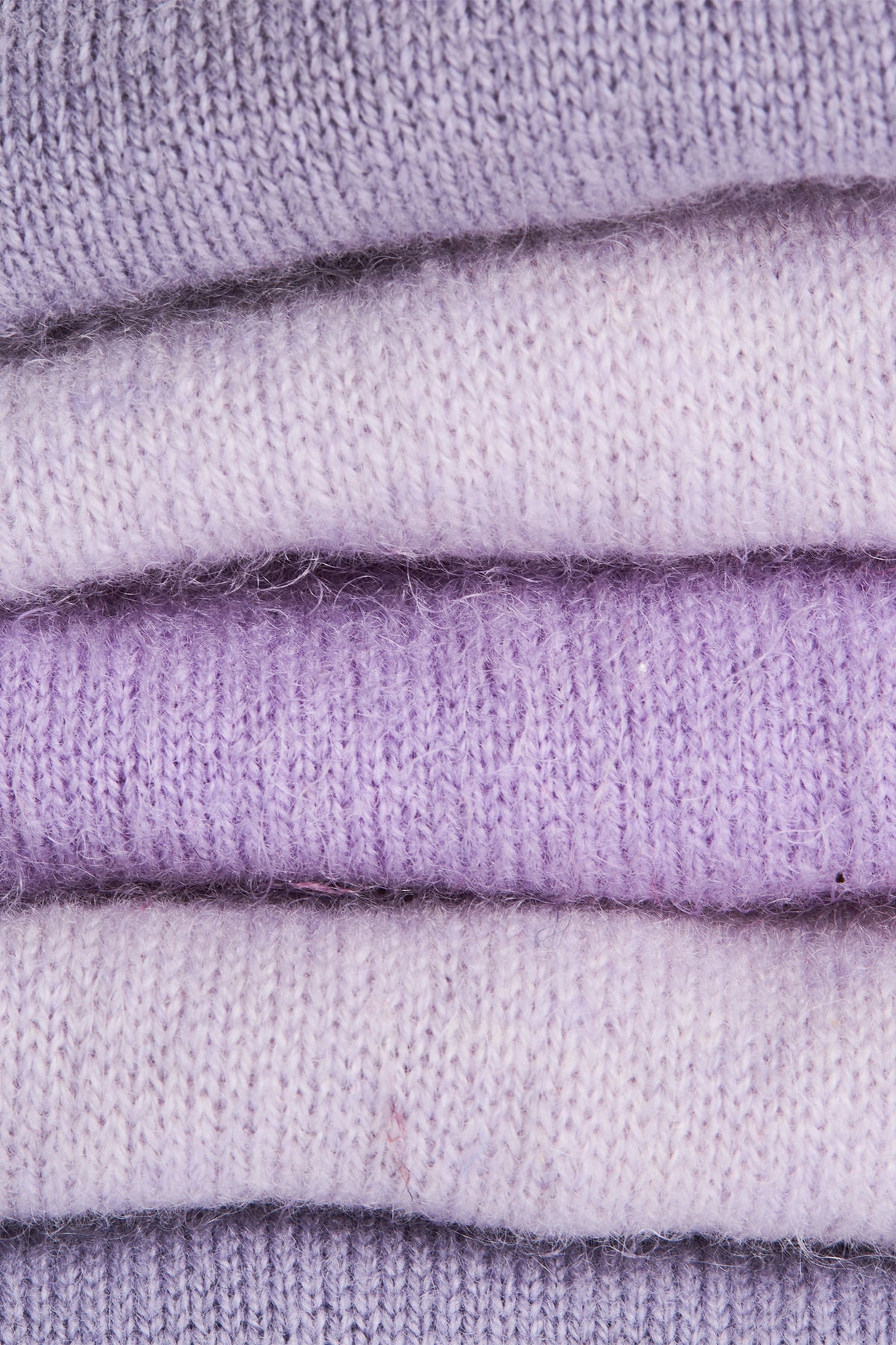 Turtle Doves Lilac Purple Cashmere Fingerless Gloves, folded stack