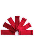 Turtle Doves Red Cashmere Fingerless Gloves, flat lay