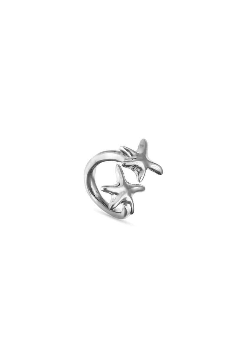 UNOde50 intertwined silver starfish ring at OSO Boutique