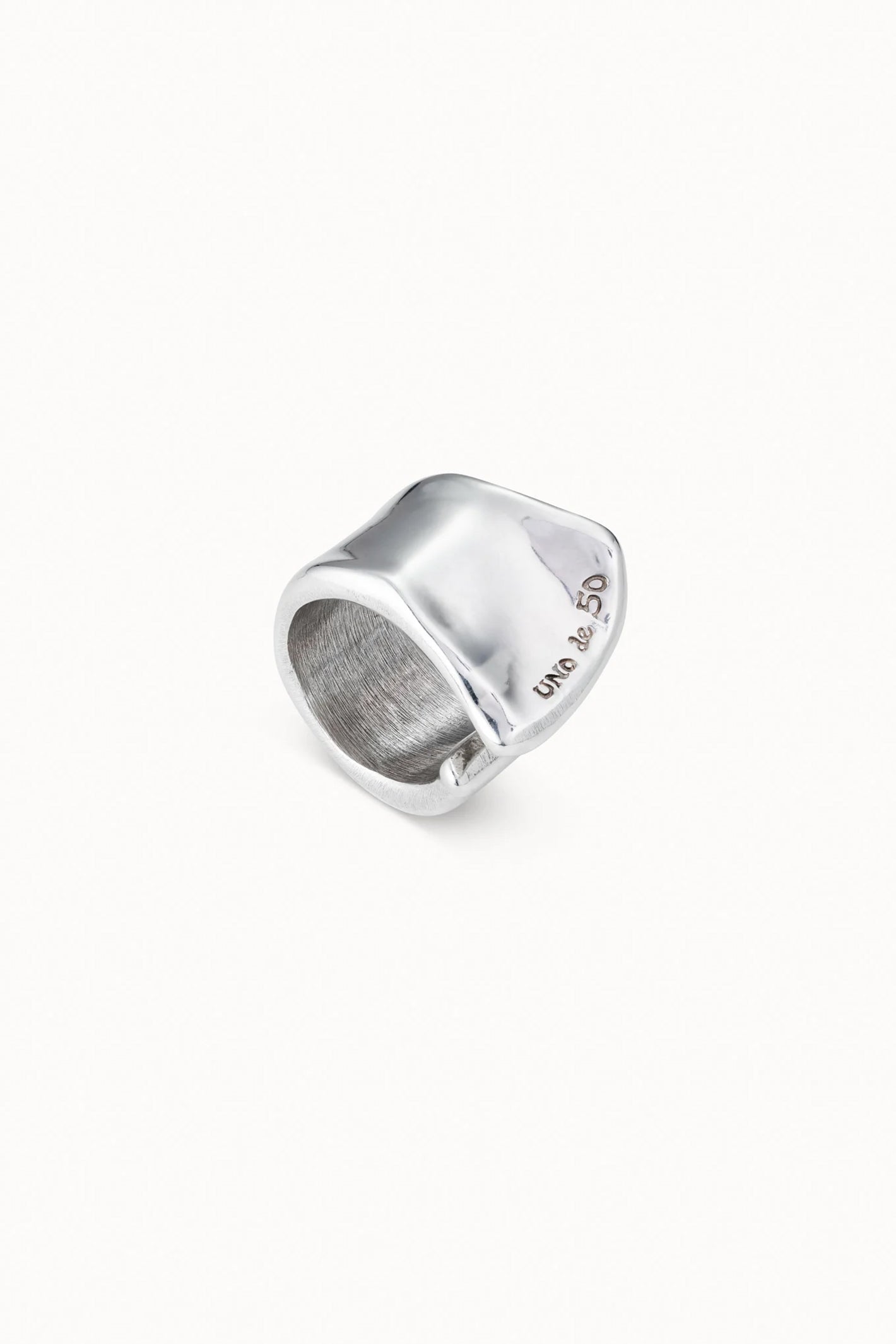 UNOde50 wide silver open band ring at OSO Boutique