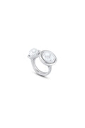 UNOde50 silver two pearl ring at OSO Boutique