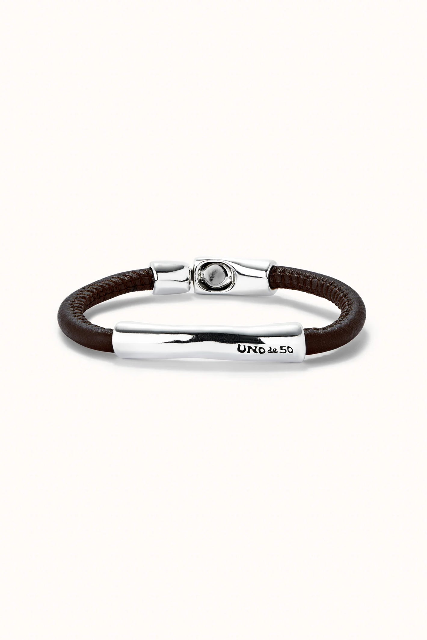UNOde50 Ser Natural brown leather bracelet at OSO Boutique