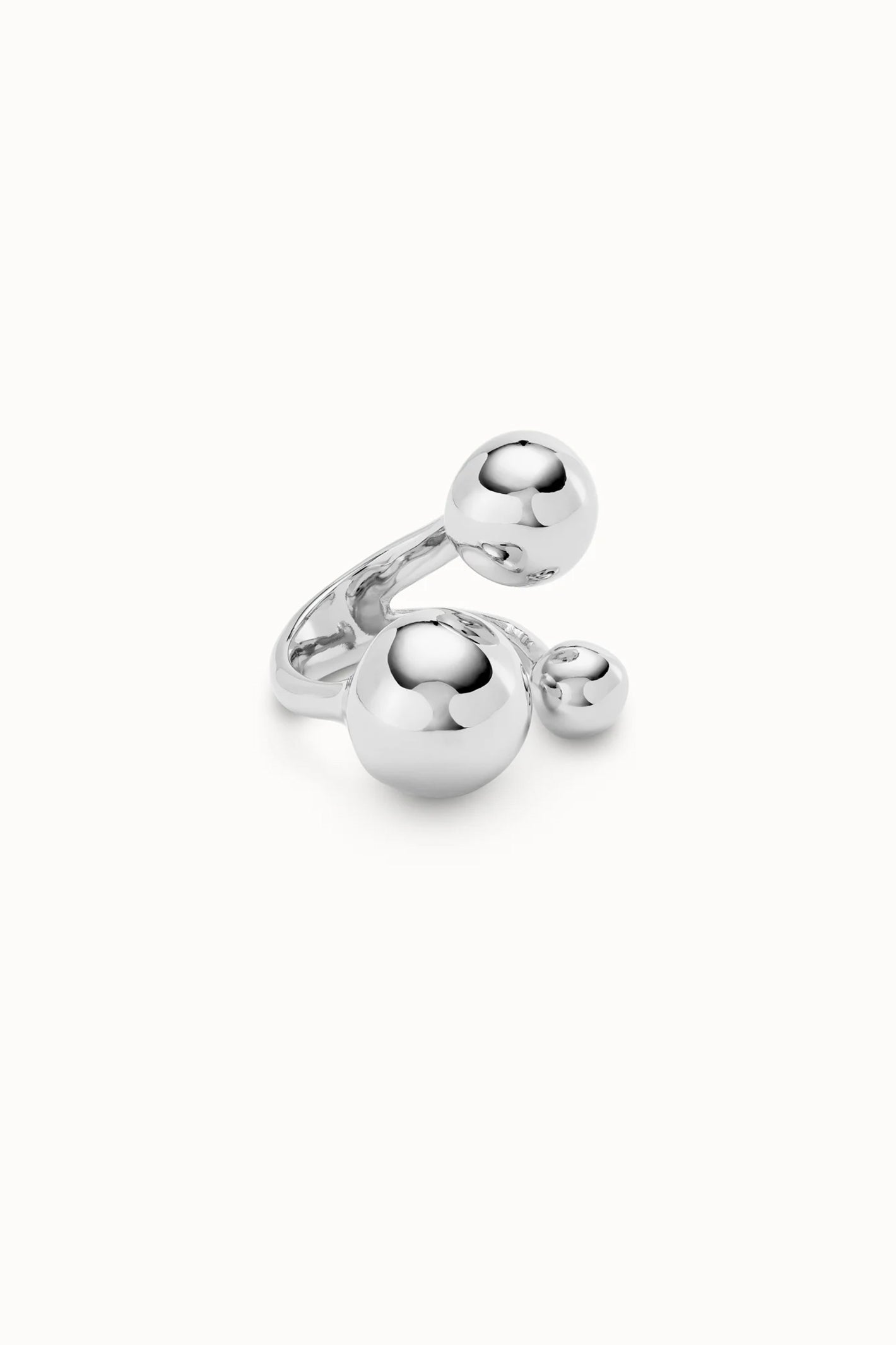 UNOde50 silver three bubble bead ring at OSO Boutique