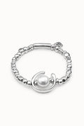 UNOde50 white pearl silver beaded bracelet at OSO Boutique