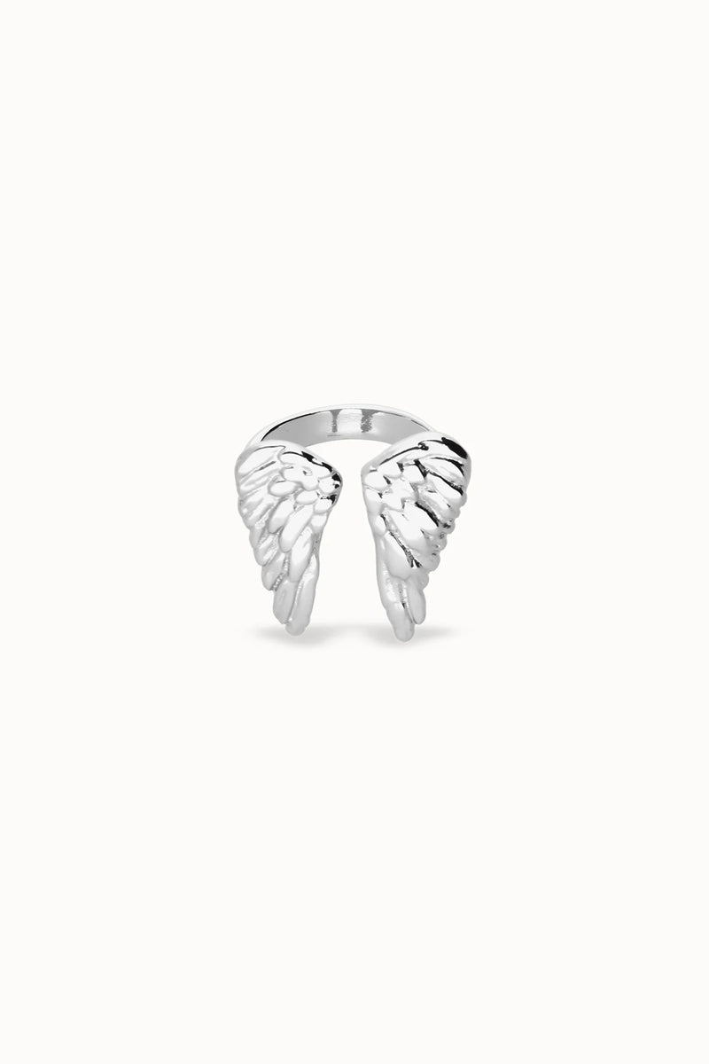 UNOde50 silver angel wing ring at OSO Boutique