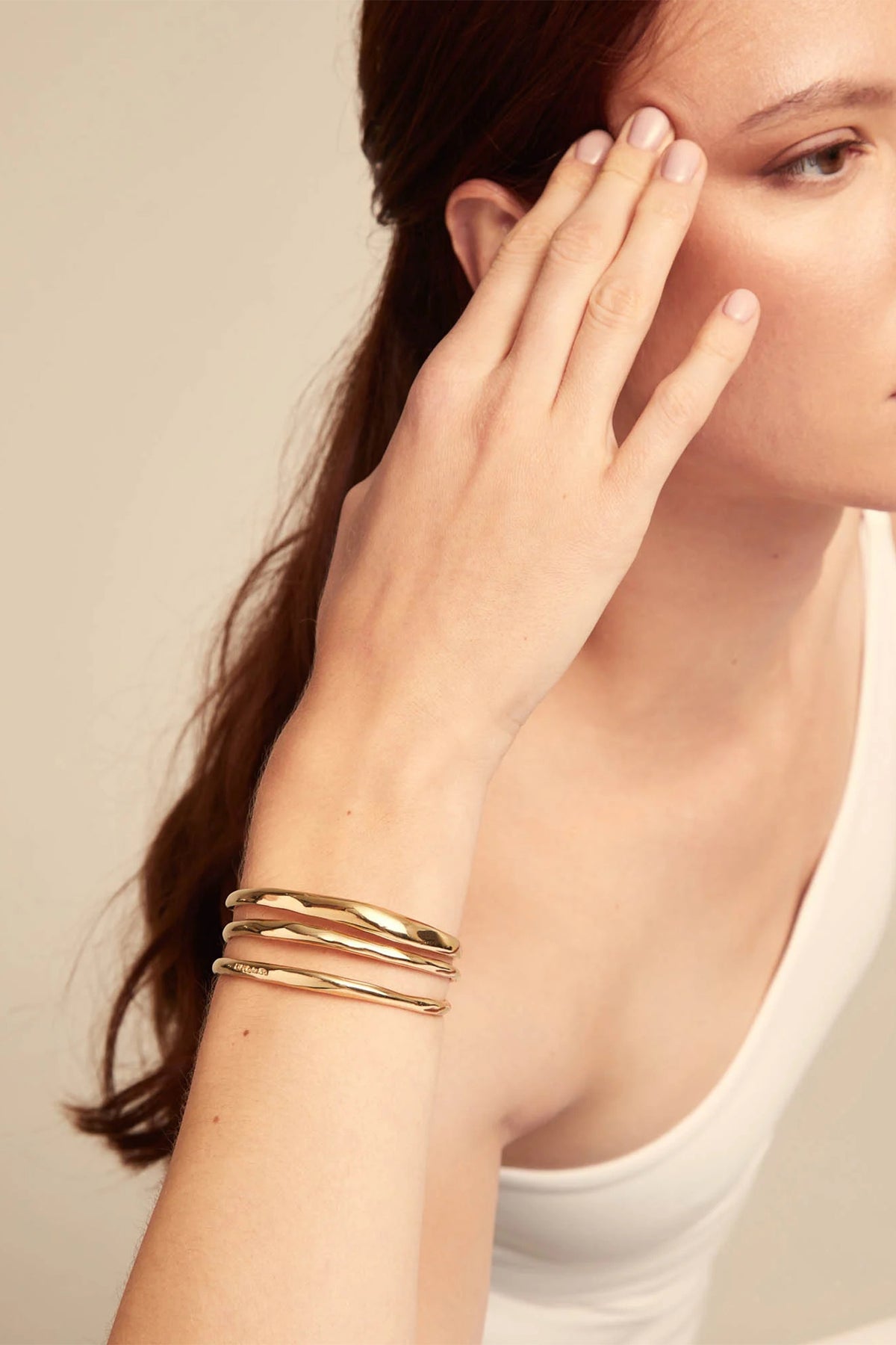 UNOde50 Electrik Gold Bracelet PUL2440, worn, close up