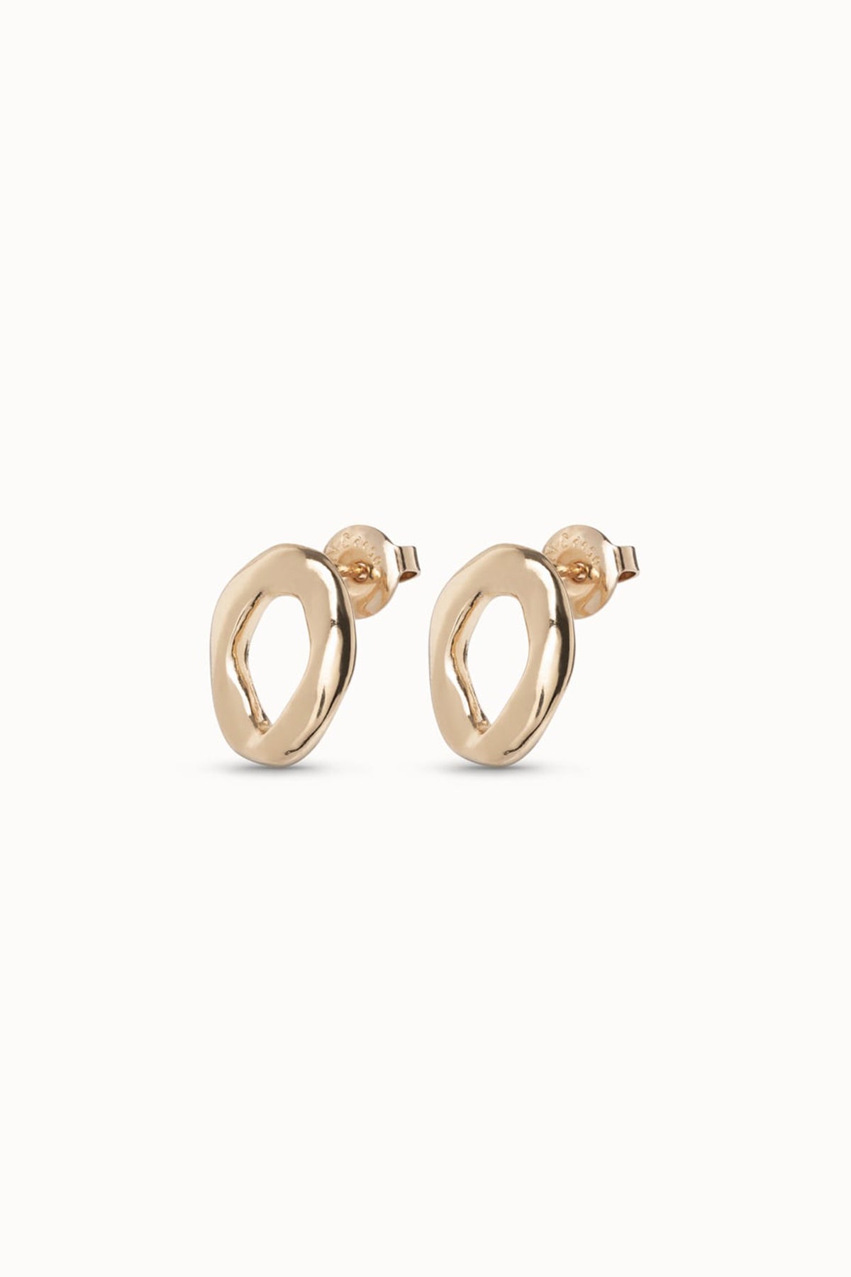 UNOde50 Joy Of Living Gold Earrings PEN0916, angled packshot