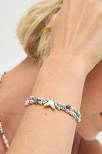 UNOde50 Prisma Silver Bracelet with Crystals & Starfish PUL2658, worn, close up