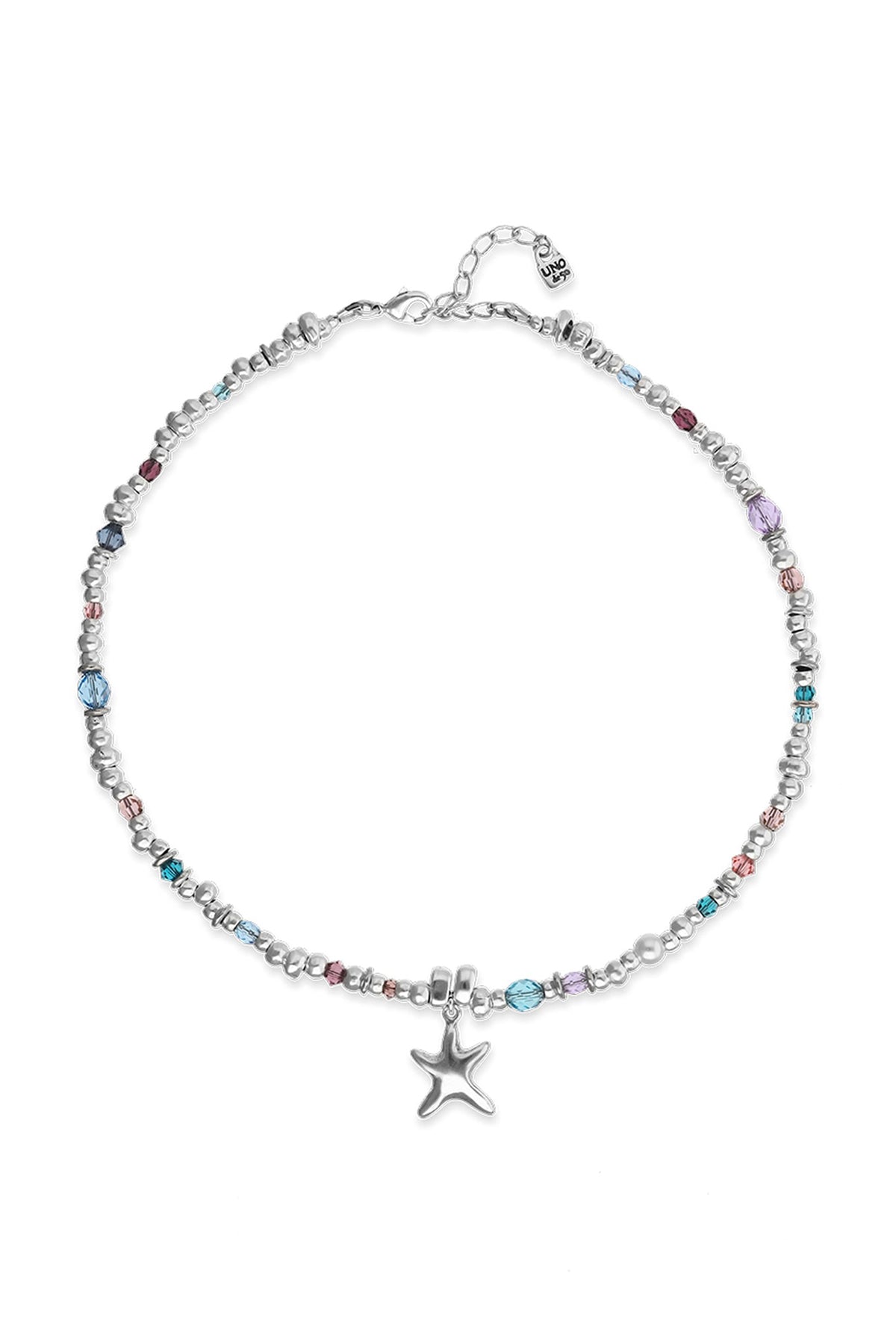 UNOde50 Prisma Silver Necklace with Crystals & Starfish COL2095, packshot
