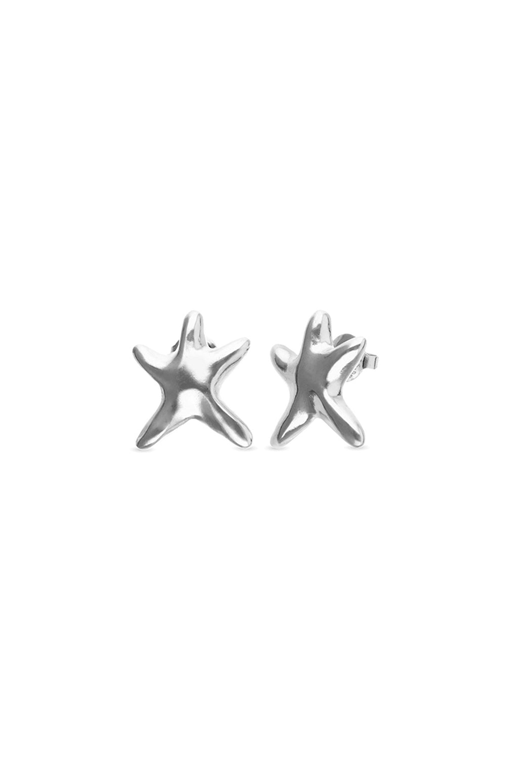 UNOde50 Star Silver Earrings PEN1098, angled packshot