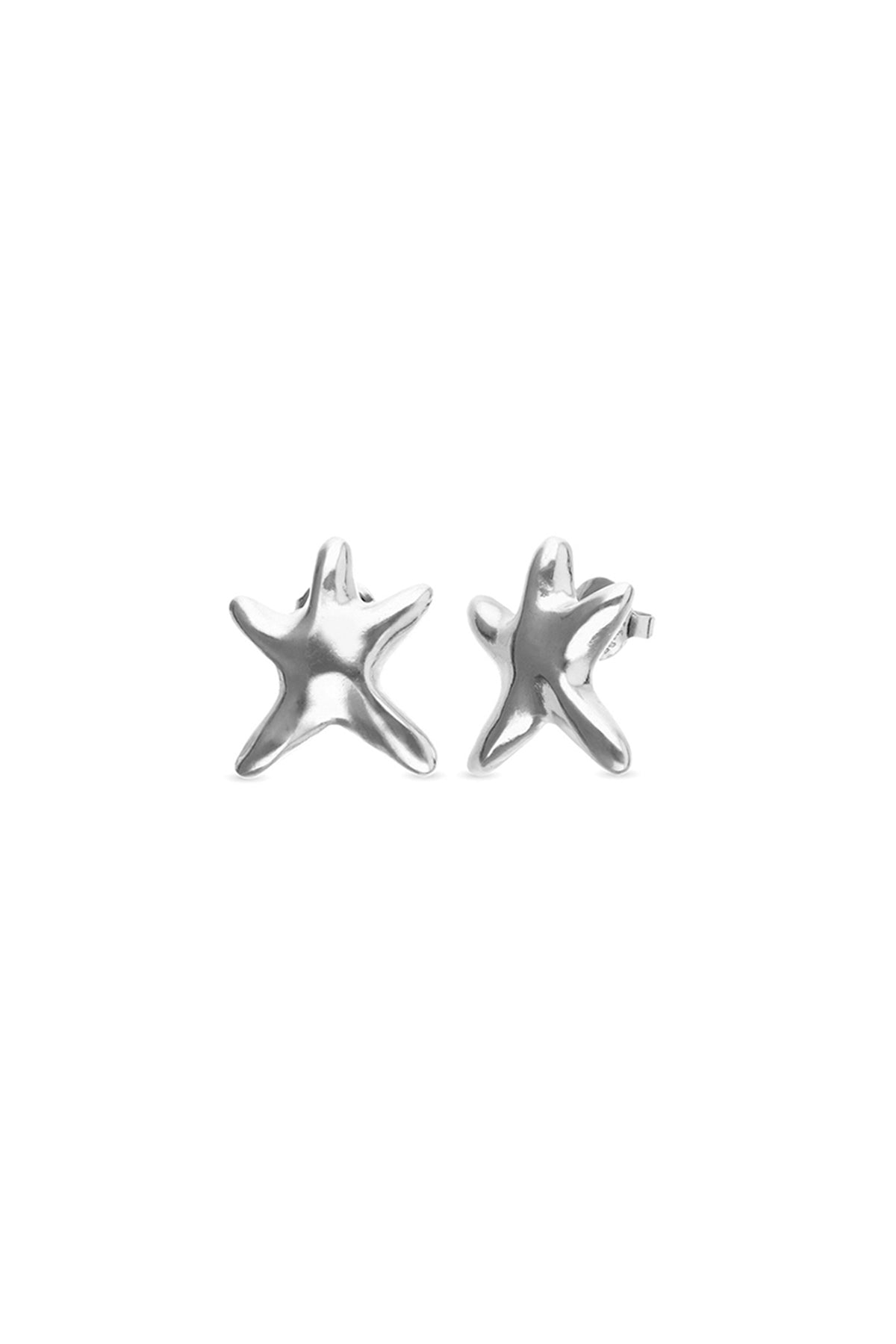 UNOde50 Star Silver Earrings PEN1098, angled packshot