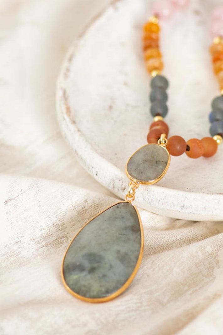 Wild Spirit Amaris Labradorite & Pink Beaded Necklace