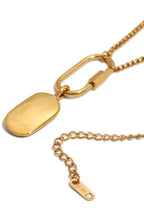 Wild Spirit Aquarius Horoscope Gold Charm Necklace, extender chain detail