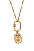 Wild Spirit Aries Horoscope Gold Charm Necklace, front view