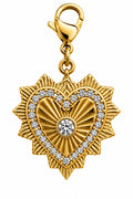 Wild Spirit Bling Heart Gold Hook Charm, front view