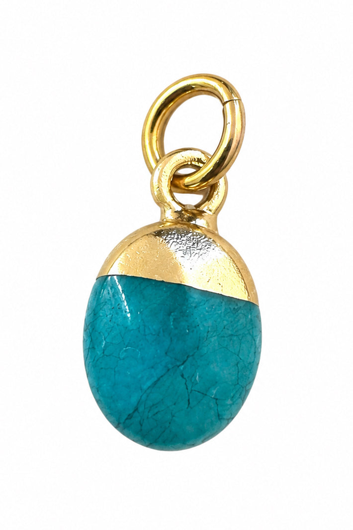 Wild Spirit Blue Chalcedony Nugget Charm, front view