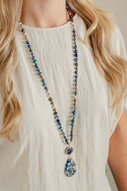 Wild Spirit Blue Jasper Necklace, worn