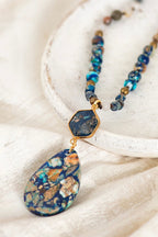 Wild Spirit Blue Jasper Necklace, styled