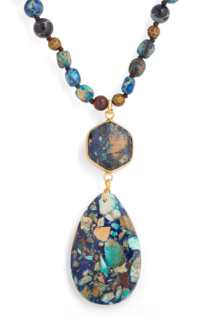 Wild Spirit Blue Jasper Necklace, front view