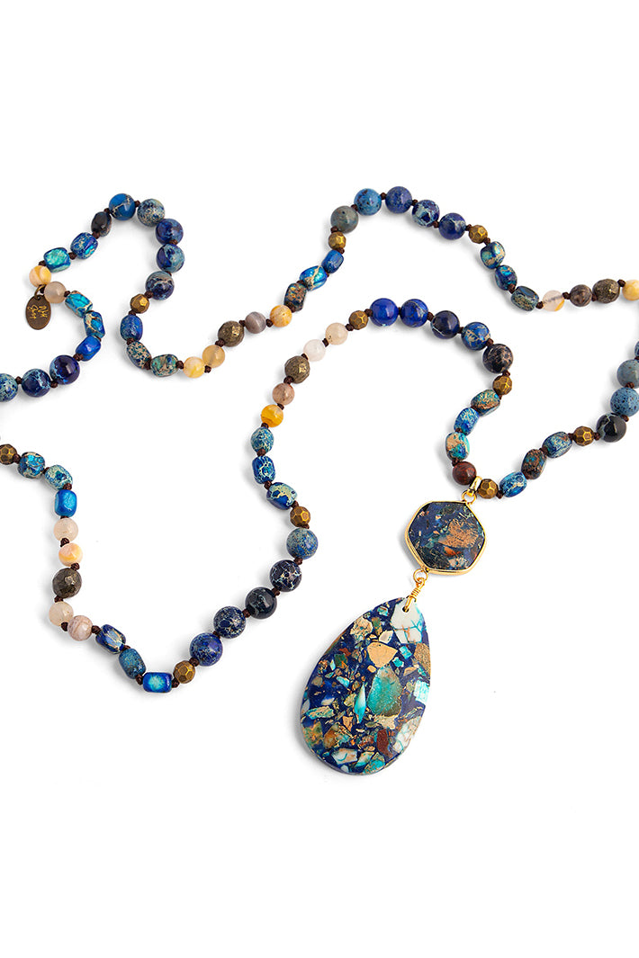 Wild Spirit Blue Jasper Necklace, full length