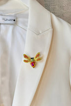 Wild Spirit Bright Bee Multicolour Brooch, close-up detail