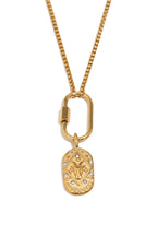 Wild Spirit Capricorn Horoscope Gold Charm Necklace, front view