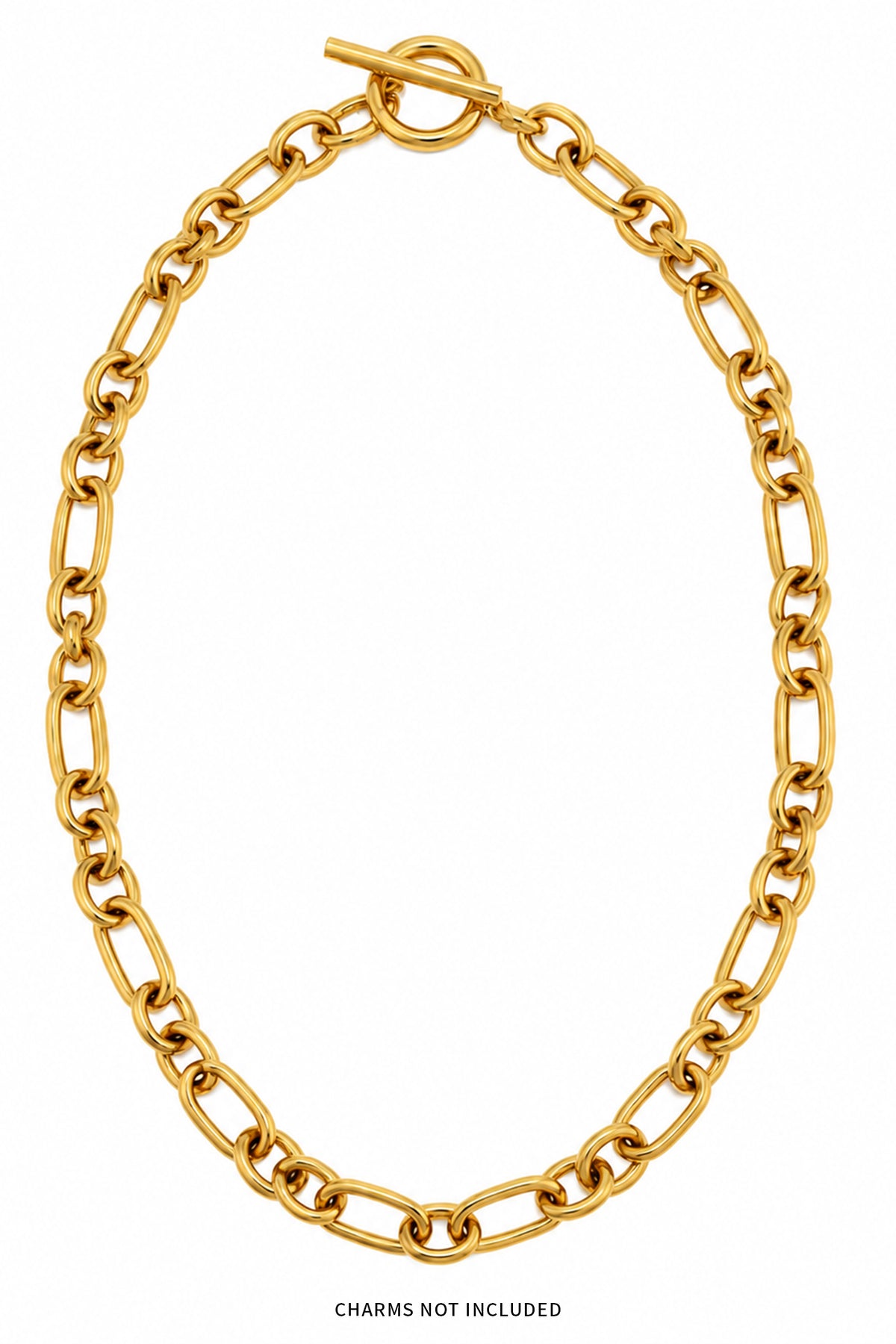 Wild Spirit Chunky Gold Charm Necklace, front view