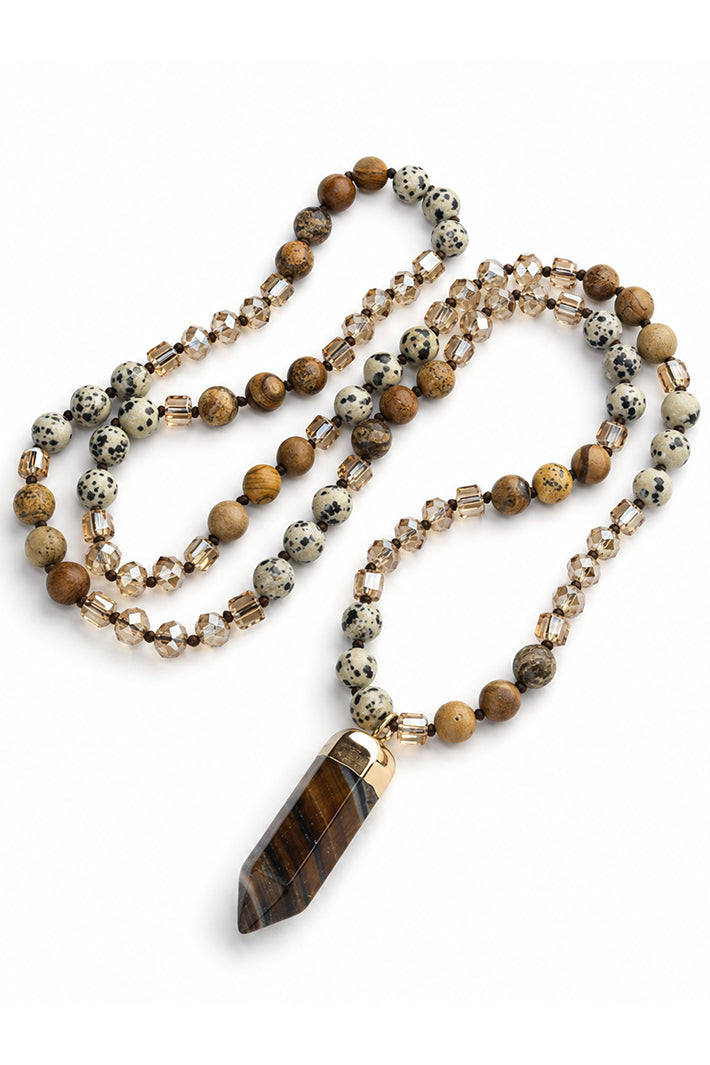 Wild Spirit Dalmatian Sahara Beige Necklace, front view