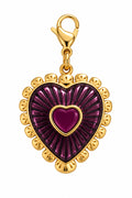 Wild Spirit Double Heart Purple Hook Charm, front view