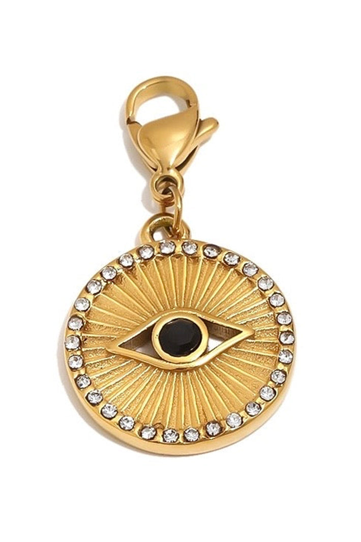 Wild Spirit Evil Eye Black Hook Charm, front view