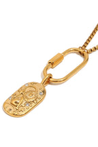 Wild Spirit Leo Horoscope Gold Charm Necklace, angled view