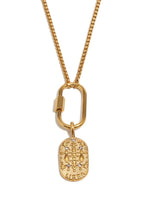 Wild Spirit Libra Horoscope Gold Charm Necklace, front view