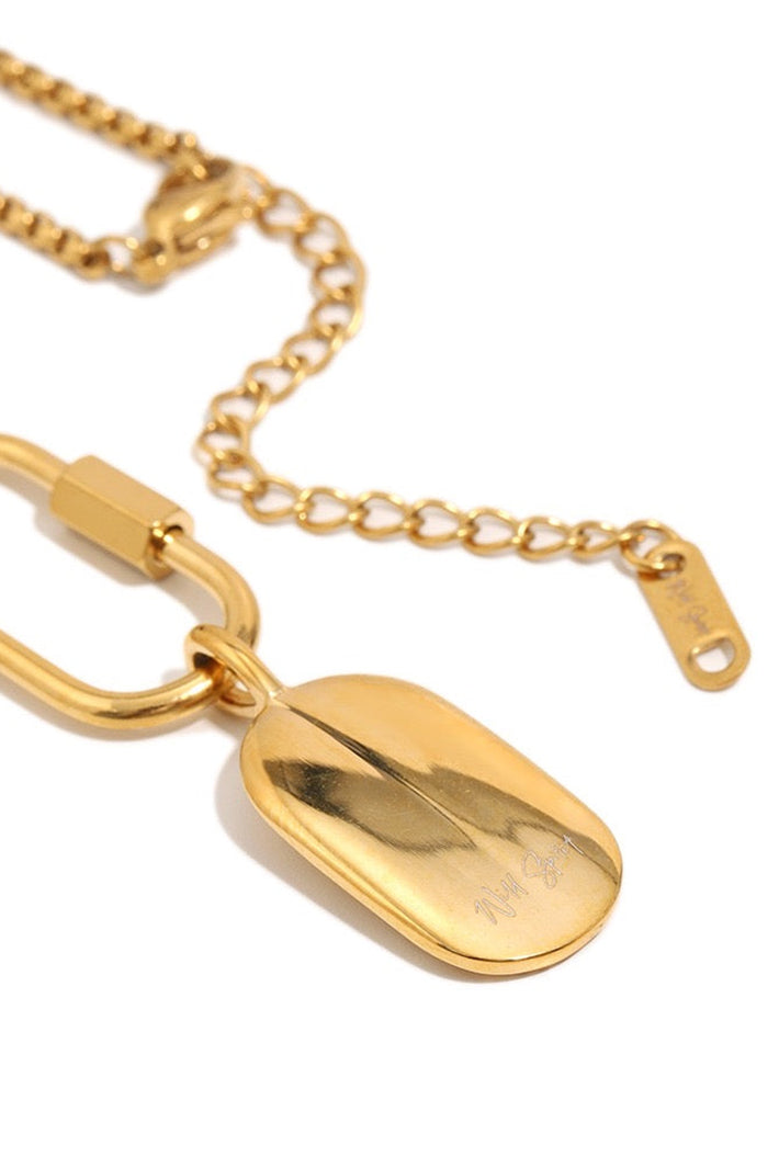 Wild Spirit Libra Horoscope Gold Charm Necklace, pendant back angled