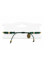 Wild Spirit Malachite Green Chip Bracelet, adjustable cord detail