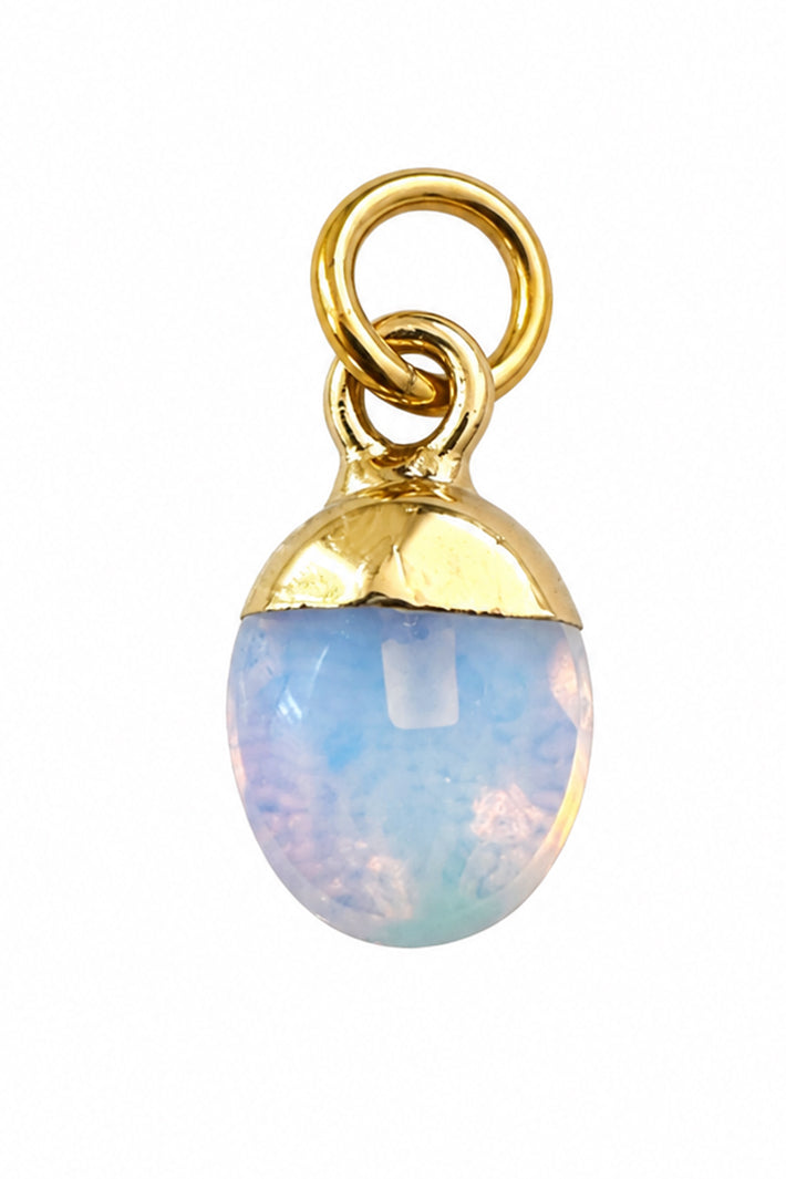Wild Spirit Opal White Nugget Charm, front view