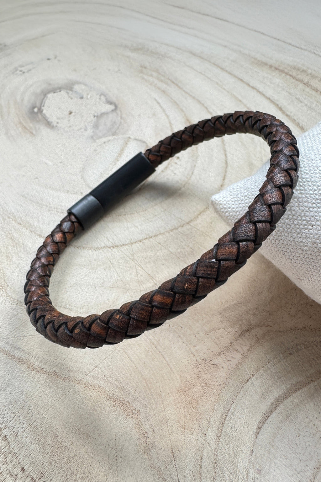Wild Spirit Otis Brown Men's Plaited Leather Bracelet