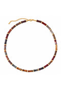 Wild Spirit Picasso Jasper Bamboo Multicolour Necklace, front view