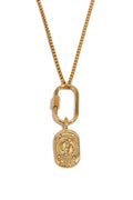 Wild Spirit Pisces Horoscope Gold Charm Necklace, front view