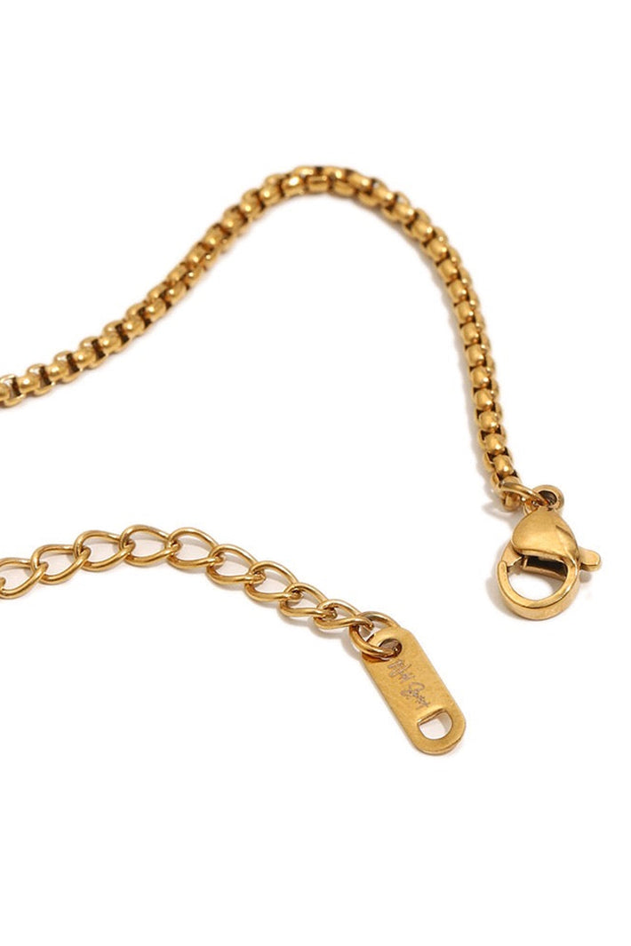 Wild Spirit Pisces Horoscope Gold Charm Necklace, clasp detail