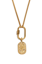 Wild Spirit Sagittarius Horoscope Gold Charm Necklace, front view