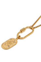 Wild Spirit Sagittarius Horoscope Gold Charm Necklace, angled view