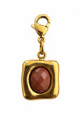Wild Spirit Sandstone Drop Brown Hook Charm, front view