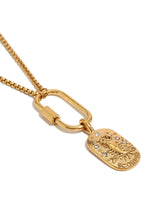 Wild Spirit Scorpio Horoscope Gold Charm Necklace, angled view