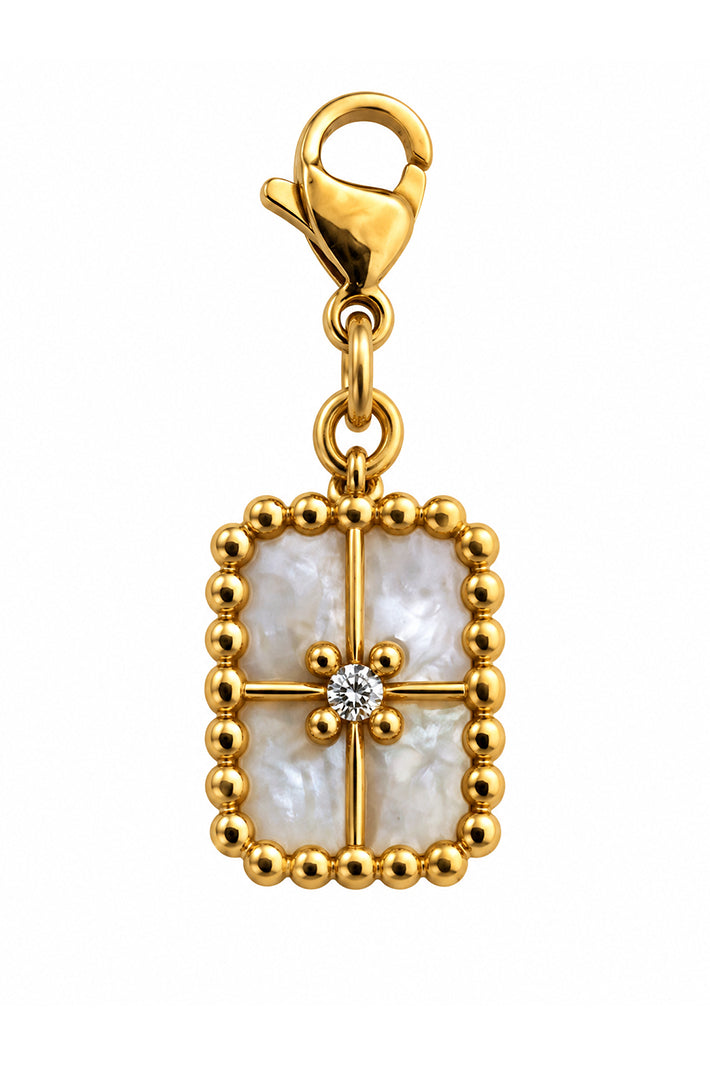 Wild Spirit True North White Hook Charm, front view