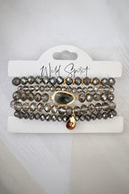 Wild Spirit Twilight Grey Bracelet Stack, on card