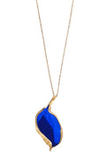 Georgia Charal XL Bronze & Blue Painted Large Organic Pod Pendant