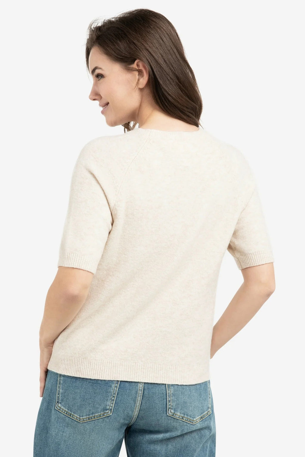 Yaya 01-000458-602 Kit Beige Melange Short Sleeve Jumper