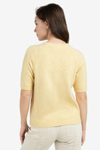 Yaya 01-000458-602 Reed Yellow Melange Short Sleeve Jumper